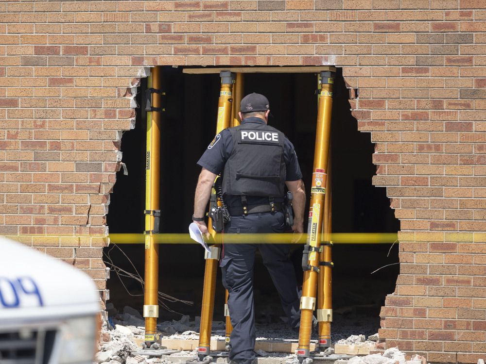 A London woman charged after a vehicle crashed into a gym located inside a mall, injuring six people, was released on bail Monday.