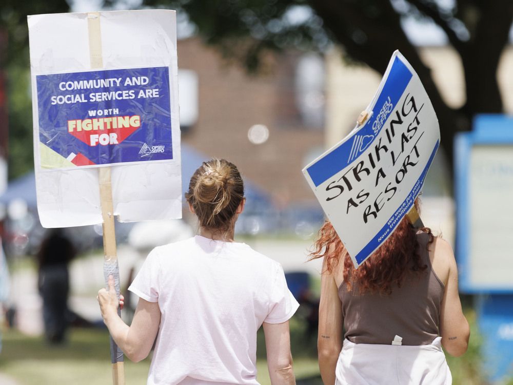 Picket-line tensions rise as police probe incident involving security guard