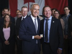 Prime Minister Mark Carney poses with London Mayor Josh Morgan