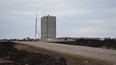 New concrete grain elevator on a construction site