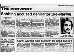 Montreal Gazette story from Nov. 12, 1985. Courtesy of Google news archives
