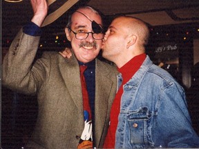 Bugs smooches his mentor, the late and legendary Montreal boulevardier and Gazette columnist Nick Auf der Maur