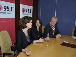 Left to right, Catherine Perrin, Anne Serode, Patrick Beauduin