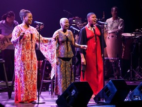 Left to right: Dianne Reeves, Angelique Kidjo, Lizz Wright. Photograph by Michelle Berg/ The Gazette