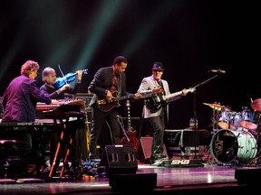 MONTREAL, QUE.: JUNE 26, 2011-- Return to Forever IV's Chick Corea (piano), Stanley Clarke (bass), Lenny White (drums), Jean-Luc Ponty (violin), and Franke Gambale (guitar) perform at Salle Wilfrid-Pelletier for the 32nd edition of the Montreal International Jazz Festival in downtown Montreal on Sunday, June 26, 2011. (Dario Ayala/THE GAZETTE)