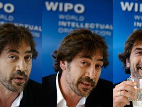 Caption: Spanish actor Javier Bardem speaks during a press conference on High-Level copyright dialogue on the film industry at the World Intellectual Property Organization,  July 19, 2011 in Geneva.
(FABRICE COFFRINI/AFP/Getty Images)