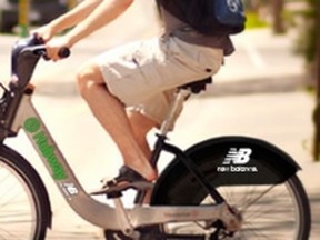 Boston Hubway bike sharing is sponsored by New Balance.