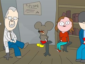 A therapy scene from El Sol, an animated film from Argentina, being shown at the 2011 Fantasia Film Festival.