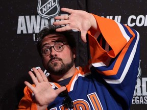 Screenwriter/director Kevin Smith at the 2011 NHL Awards, June 22, 2011 in Las Vegas, Nevada.  Smith wore this same jersey in the video he made for the audience at the Fantasia Film Festival. (Bruce Bennett/Getty Images)