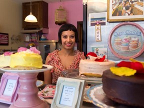 MONTREAL, QUE.: APRIL 15, 2011--Reema Singh owns and operate the small but trendy Parc Ave. bakery, Cocoa Locale, Singh is seen in her shop in Montreal Friday April 15, 2011.  (Allen McInnis / THE GAZETTE)