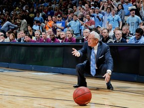 ATLANTA, GA - MARCH 11:  Head coach Roy Williams of the North Carolina Tar Heels reacts to a call in the game against the Florida State Seminoles during the Final Game of the 2012 ACC Men's Basketball Conference Tournament at Philips Arena on March 11, 2012 in Atlanta, Georgia.  (Photo by Kevin C. Cox/Getty Images)