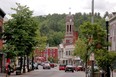 MONTREAL, QUE: JUNE 13, 2006 -  Main Street, downtown Saranac Lake with the Independence Hall architecturally inspired town hall in the background. - for Urban Expressions. / credit Mark Kurtz    (SUP)