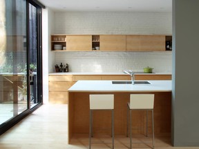 All photos courtesy of La Shed Architecture. ROW HOUSE Decor story for SPRING ISSUE, Urban Expressions. Reporter Donna Nebenzahl Kitchen in award-winning row house on de la Mentana, Montreal.