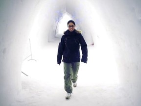 Writer Patricia Gajo - pictured here in a still from Travel AOL video about Montreal's Snow Village - is the author of the new 22nd edition of Frommer's Montreal and Quebec City guide book. (All photos courtesy Patricia Gajo)