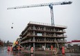 MONTREAL, QUE.:  November 08, 2010 - - Phase one of the Rouge condos under construction on Jean Talon St. and Victoria St. in Montreal on Monday, November 08, 2010. (Bryanna Bradley / THE GAZETTE)