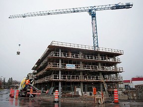 MONTREAL, QUE.:  November 08, 2010 - - Phase one of the Rouge condos under construction on Jean Talon St. and Victoria St. in Montreal on Monday, November 08, 2010. (Bryanna Bradley / THE GAZETTE)