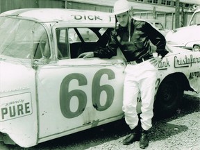 Montreal stock-car racing legend Dick Foley -- pictured here with his stock car in 1959 -- is being inducted into the Canadian Motorsport Hall of Fame at a gala in Toronto on April 21 (Photo courtesy Eva and Richard "Dick" Foley)