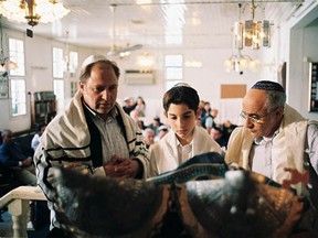 Bar Mitzvah scene in movie The Flood (Mabul). It's one of nine films being shown at the Israel Film Festival  2012. Courtesy Israel Film Festival