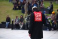 MONTREAL, QUE: APRIL 25, 2012  - A   member of security for the student group CLASSE walks alone at Emilie Gamelin park before the start of a student protest againt tuition hikes In Montreal on April 25, 2012.   ( Dario Ayala/ THE GAZETTE)