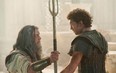 Danny Huston (left) somewhat dishevelled as Poseidon, and Sam Worthington, less so,  as Perseus in Wrath of the Titans, a 3D, special-effects laden film based on Greek mythology. Photo courtesy: Warner Bros. Pictures