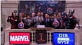 Screen grab from YouTube video shows Avengers stars Tom Hiddleston Clark Gregg and many other people, at the New York Stock Exchange, Tuesday, May 1, 2012.