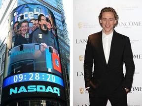 (LEFT) Facebook co-founder Mark Zukerberg is seen on a screen in Times Square in New York, May 18, 2012. EMMANUEL DUNAND/AFP/GettyImages
(RIGHT) Tom Higgleston attends Orange British Academy Film Awards party on February 10, 2012 in London, England. (Tim Whitby/Getty Images)