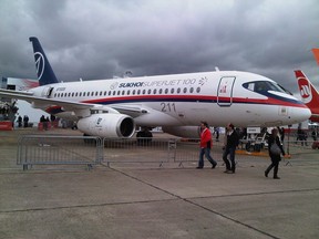 The Sukhoi Superjet 100 at the Paris air show in June 2011: Gazette