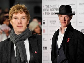 British actor Benedict Cumberbatch stars in the filmed play, Frankenstein. He also plays a modern-day Sherlock Holmes in the very popular BBC/PBS television series, Sherlock. (Both photos by Gareth Cattermole/Getty Images)