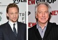 Actors Tom Hiddleston (left) by Slaven Vlasic/Getty Images, and Alan Rickman by Stephen Lovekin/Getty Images.