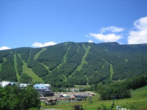 A summertime view of Stowe’s Mount Mansfield ski resort. (Photo by Chris Manitt)
