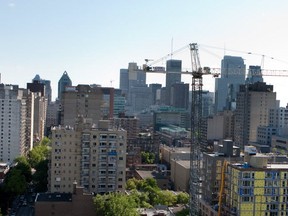 A view of the sold-out Seville condo project, now under construction in downtown Montreal. Photo: Allen McInnis/THE GAZETTE