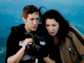 Director Matthew Akers (left) and his subject, performance artist Marina Abramovic.