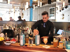 Bombay Sapphire Mixologist Raj Nagra mixes personalized cocktails (photo by Jennifer Nachshen)