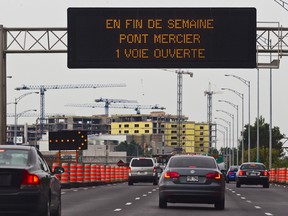 MONTREAL, QUE: AUGUST 9, 2012 - Construction of the MUHC site from the Ville Marie Expressway westbound in Montreal, on Thursday, August 9, 2012.  (Dave Sidaway / THE GAZETTE)