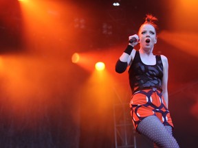 Shirley Manson of the band Garbage performs Osheaga Music and Arts festival at Parc Jean Drapeau in Montreal Thursday, August 4, 2012.  (John Kenney/THE GAZETTE)