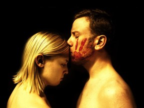 Alex Goldrich and Stephanie von Roretz as Macbeth and Lady Macbeth in Montreal Shakespeare Theatre Company production. PHOTO courtesy of same.