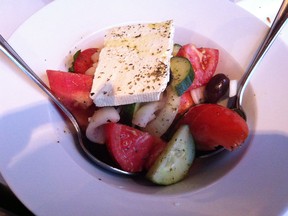 Creamy, salty feta sets the stage for a great Greek salad (photo by Lauren Cracower)