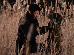The hero in Poongsan, played by Yoon Kye-sang, moves things and sometime people across the border between North and South Korea.