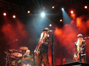 ZZ Top perform July 5, 2010 on the Prince's Palace square in Monaco.  (STEPHANE DANNA/AFP/Getty Images)