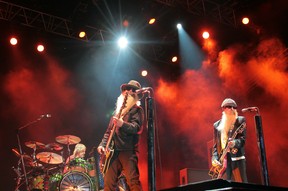 ZZ Top perform July 5, 2010 on the Prince's Palace square in Monaco.  (STEPHANE DANNA/AFP/Getty Images)