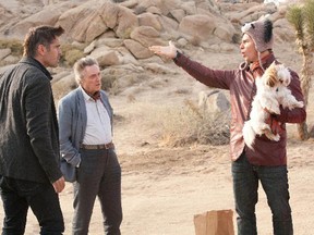 Colin Farrell, Christopher Walken and Sam Rockwell in a scene from the movie Seven Psychopaths.