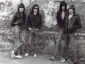 The Ramones: Dee Dee, Tommy, Joey, Johnny, in 1976. Courtesy of Magnolia Pictures.