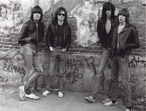 The Ramones: Dee Dee, Tommy, Joey, Johnny, in 1976. Courtesy of Magnolia Pictures.
