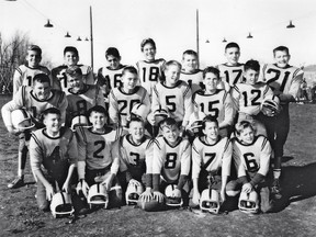 The champion 1962 Ti-Cats at Alexander Park. Notice the old helmets.