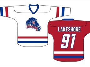 Lakeshore's new hockey sweater logo.