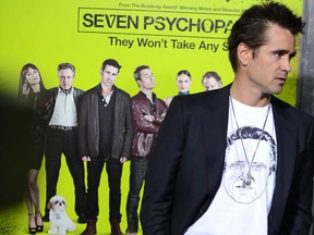 Actor Colin Farrell arrives at the premiere of Seven Psychopaths at Mann Bruin Theatre on October 1, 2012 in Westwood, California. (JOE KLAMAR/AFP/GettyImages)