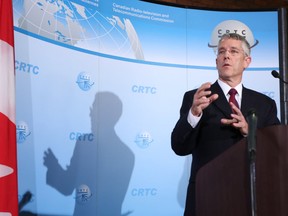 The CRTC's Jean-Pierre Blais at a news conference last week announcing the rejection of the Bell-Astral merger. Fred Chartrand/The Canadian Press