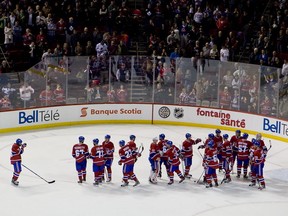 Habs gather after final game of 2011-12 season.
