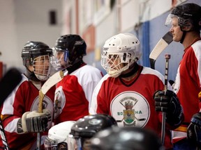 Jack Hubert, centre, has been playing for Beaconsfield Oldtimers from 47 years.