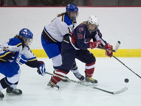 Lady Isles in action against College Lafleche.